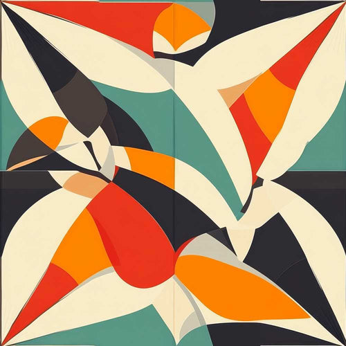 Abstract Modern Cut Paper Shapes Flow Art Texture
