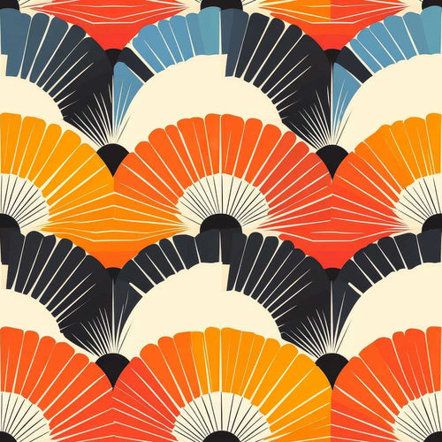 Abstract Bold Fan Burst Layers Art Texture Pattern
