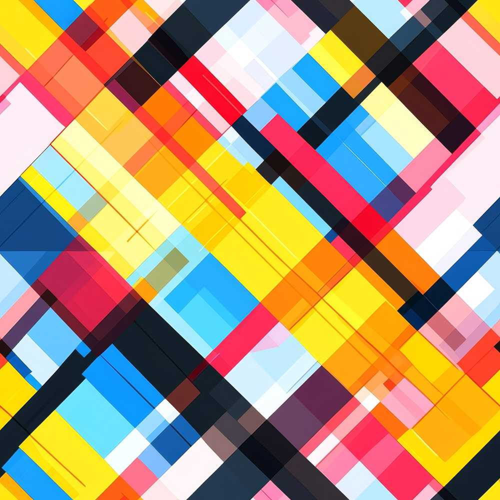 Abstract Colorful Geometric Plaid Overlay Art Texture Pattern