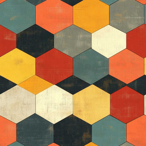 Abstract Hexagon Texture Tiles Art Pattern Design