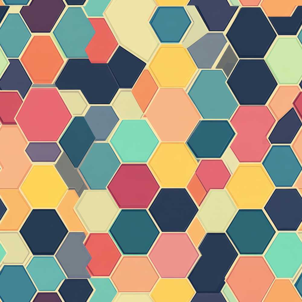 Abstract Soft Pastel Hexagon Mosaic Art Texture Pattern