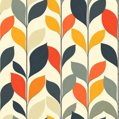 Abstract Modern Leaf Branch Pattern Soft Neutral Background Wildflower
