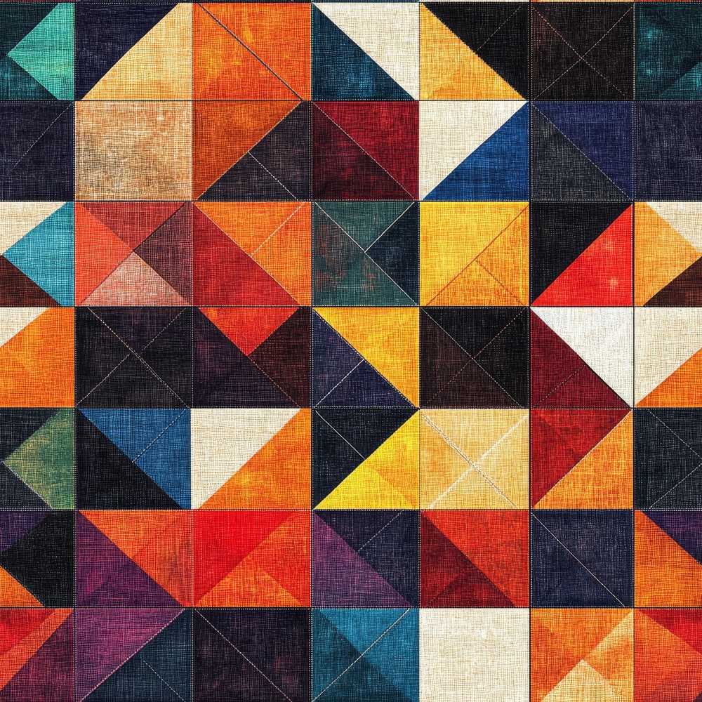 Abstract Textured Triangle Quilt Geometry Art Texture Pattern