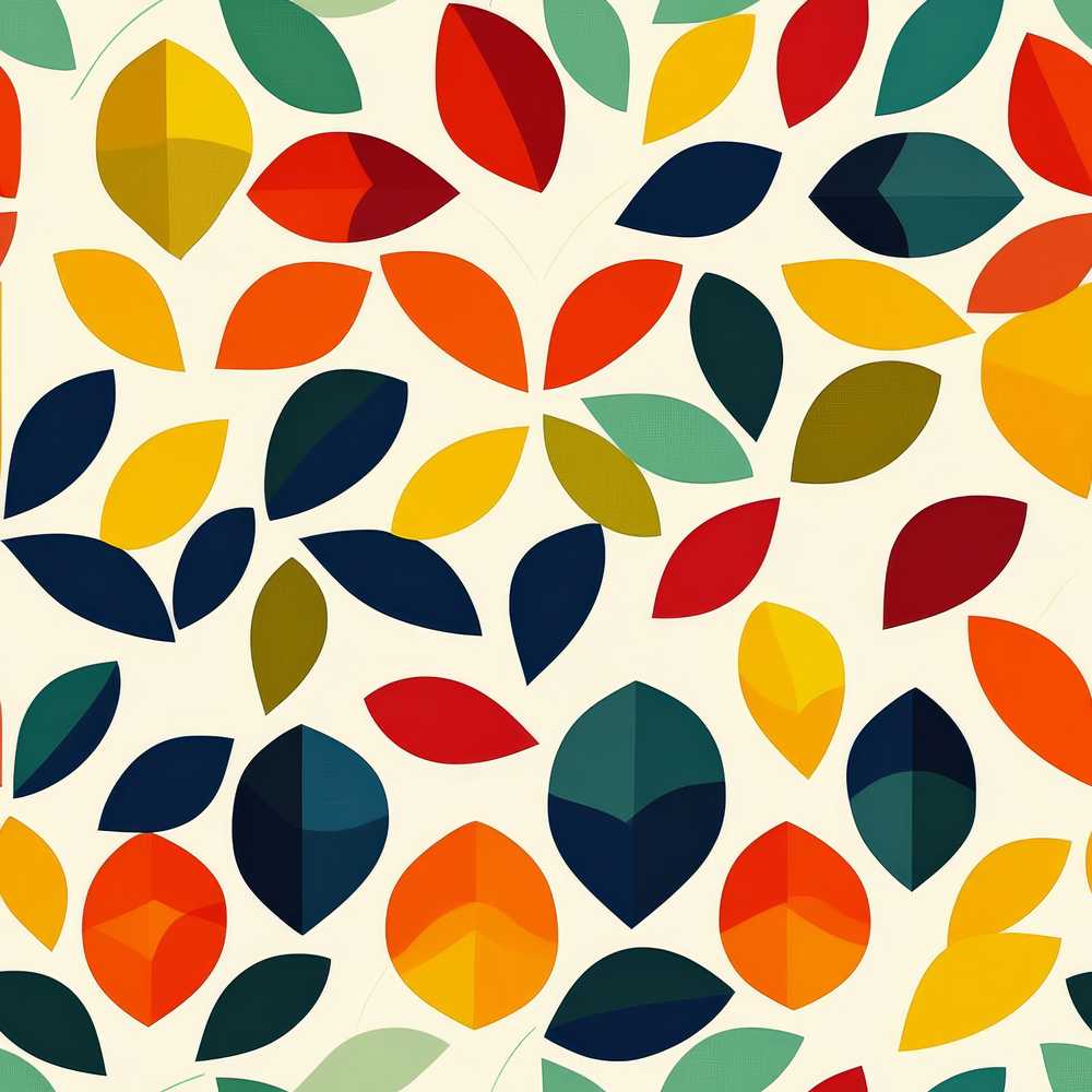 Abstract Multicolor Leaf Scatter Soft Background Wildflower Pattern Botanical