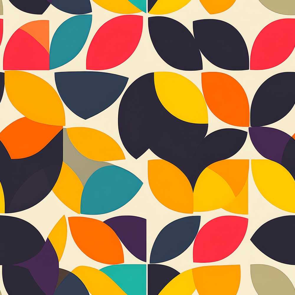 Abstract Modern Leaf Cut Shapes Minimal Style Wildflower Pattern
