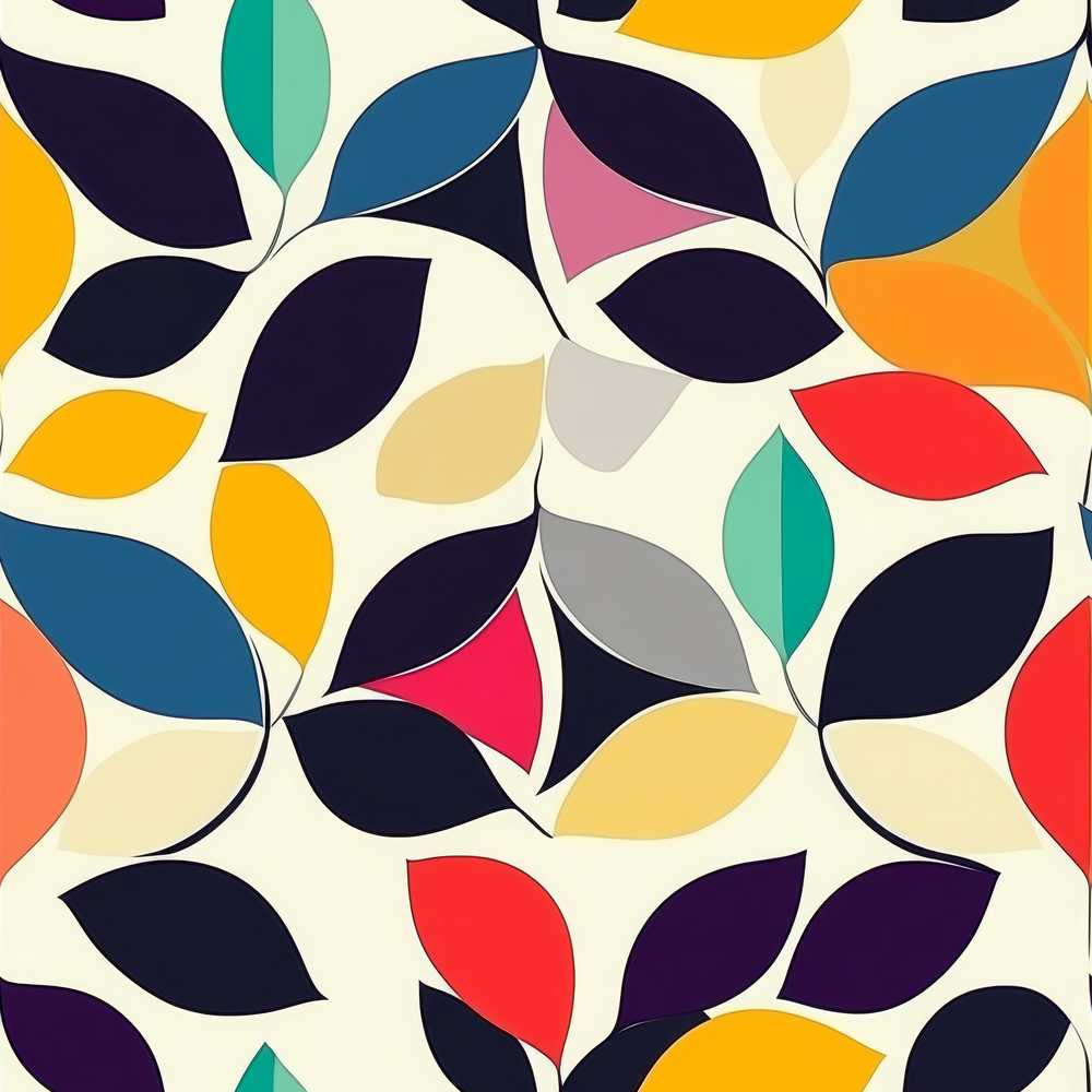 Abstract Stylised Leaf Pattern Soft Colors Wildflower Botanical