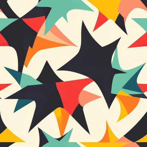 Abstract Bold Starburst Shapes Modern Art Texture Pattern