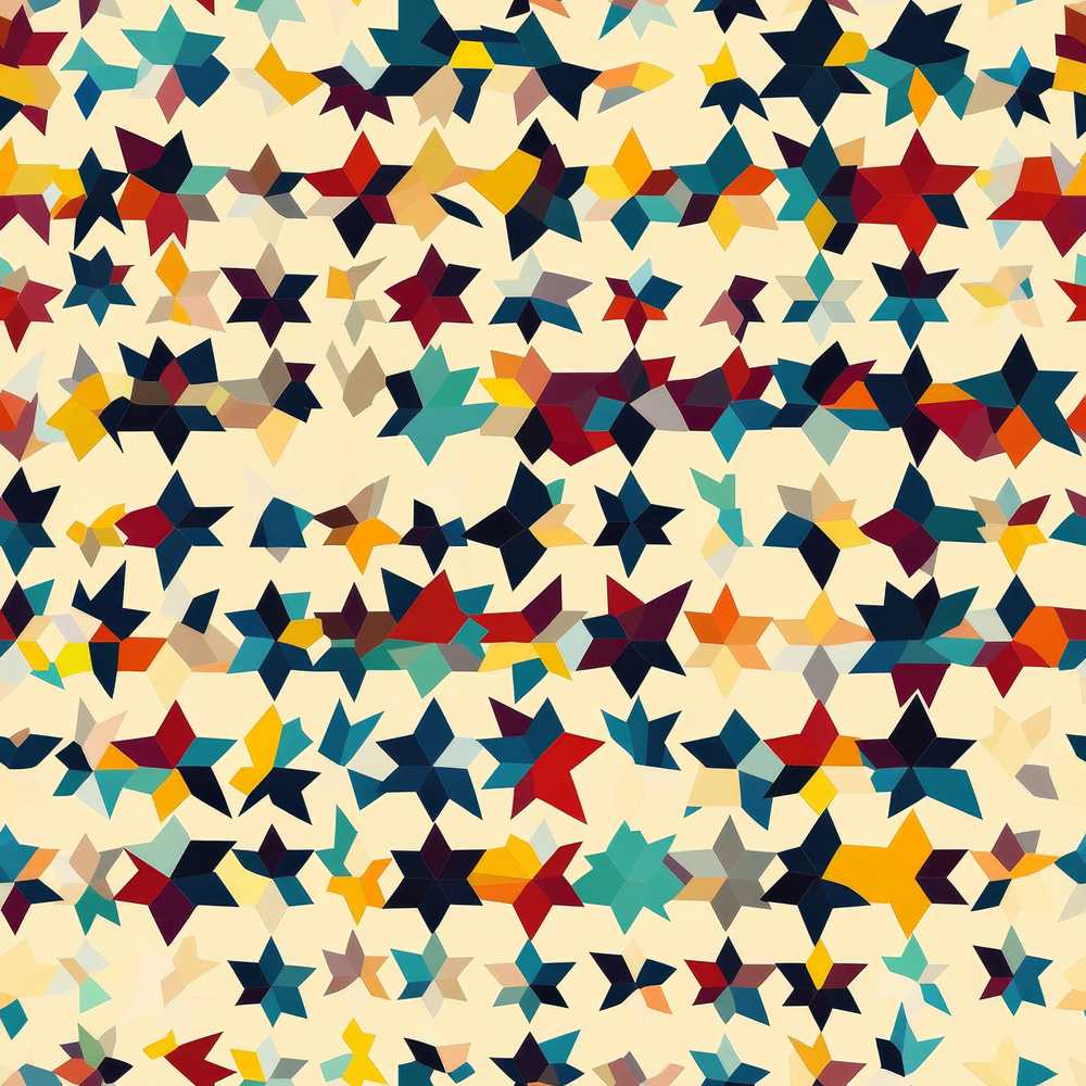 Abstract Multicolor Star Mosaic Geometric Art Texture Pattern