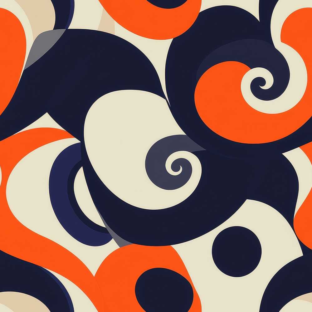 Abstract Organic Curved Shapes Bold Modern Art Texture