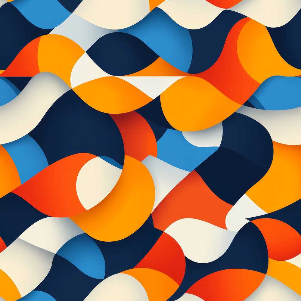 Abstract Fluid Organic Shapes Modern Color Blend Art