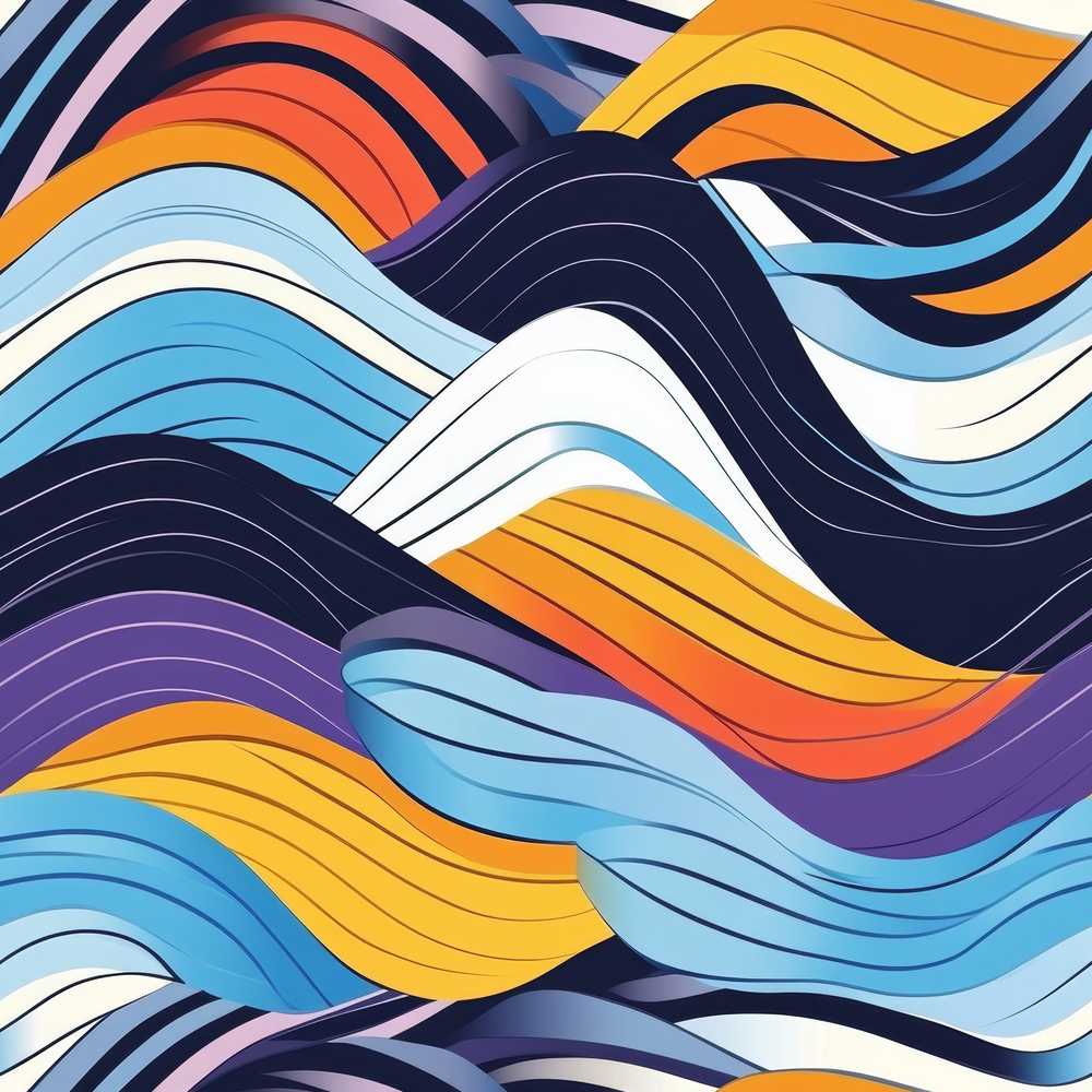 Abstract Layered Wave Lines Dynamic Motion Art Texture