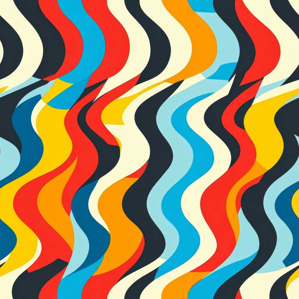 Abstract Curved Ribbon Stripes Bold Art Texture Pattern