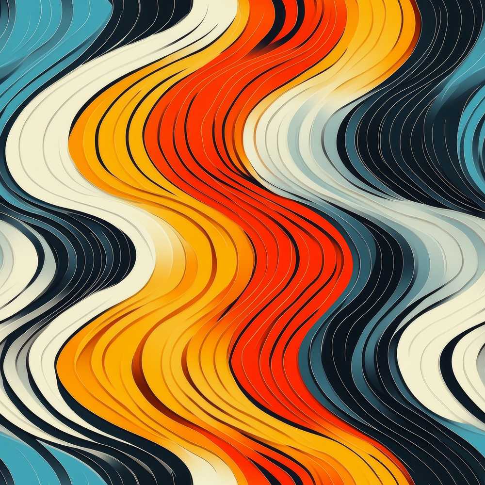 Abstract Layered Wavy Lines Vibrant Art Texture Pattern
