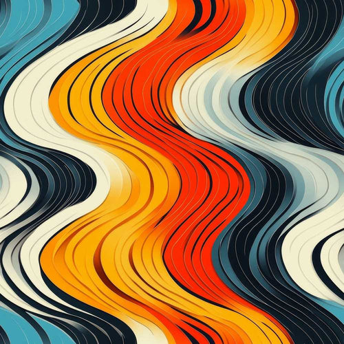 Abstract Layered Wavy Lines Vibrant Art Texture Pattern