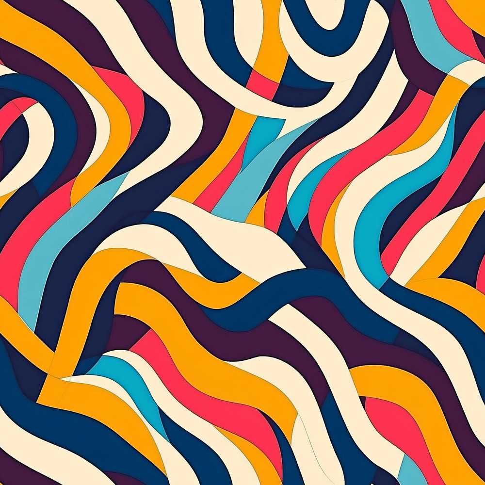 Abstract Flowing Ribbon Waves Bold Colors Art Texture