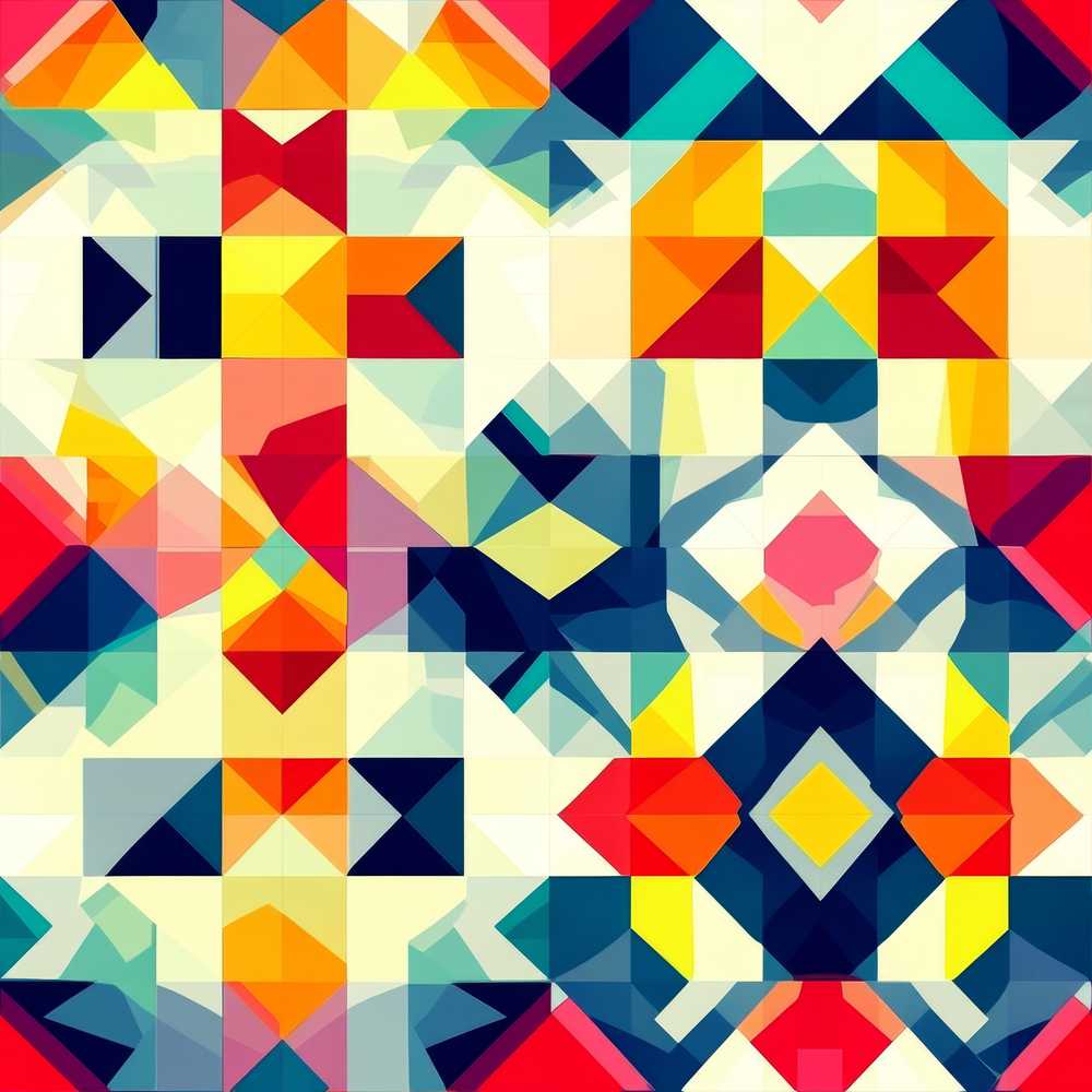 Abstract Geometric Patchwork Color Blocks Modern Art Texture