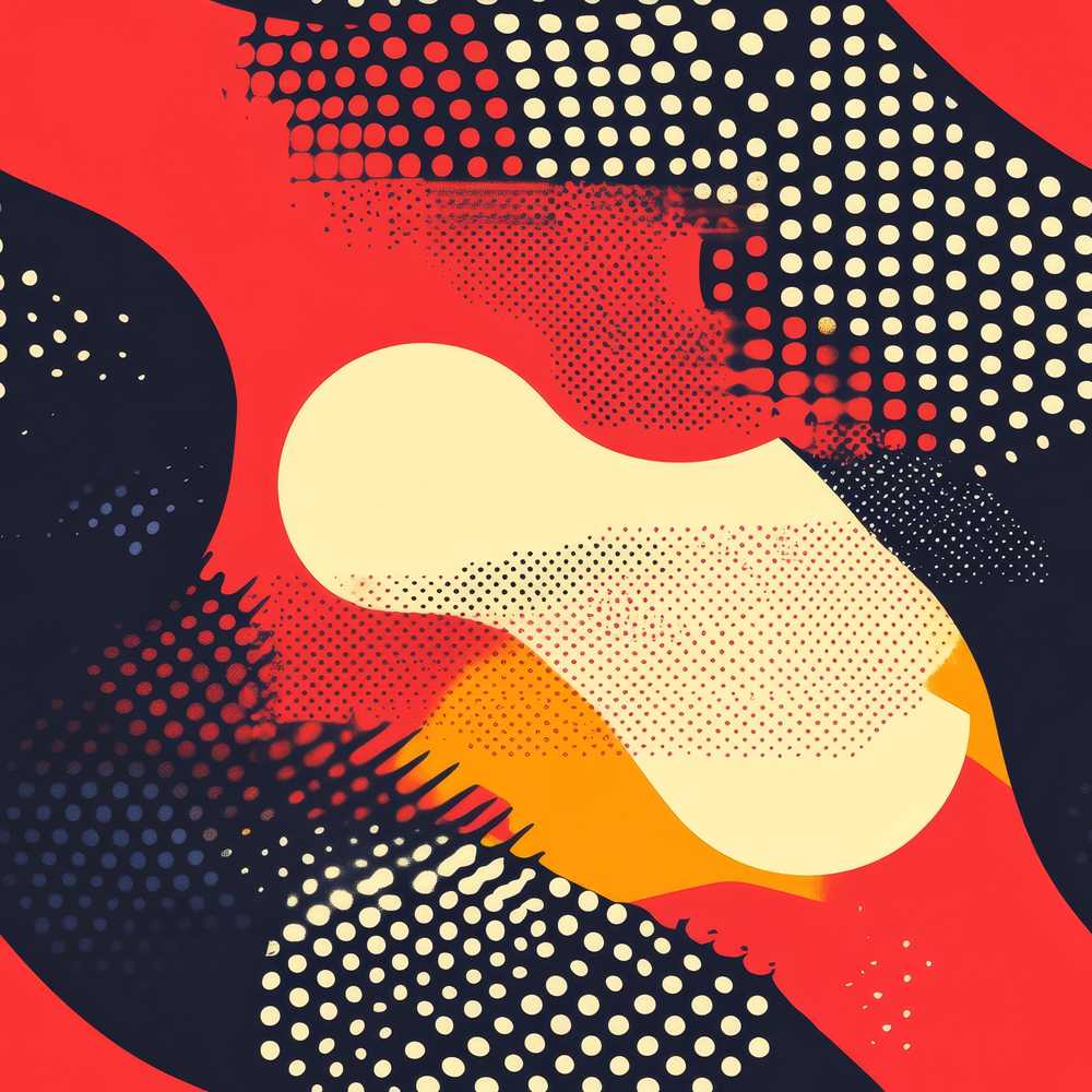 Abstract Halftone Pop Art Texture Bold Color Splash