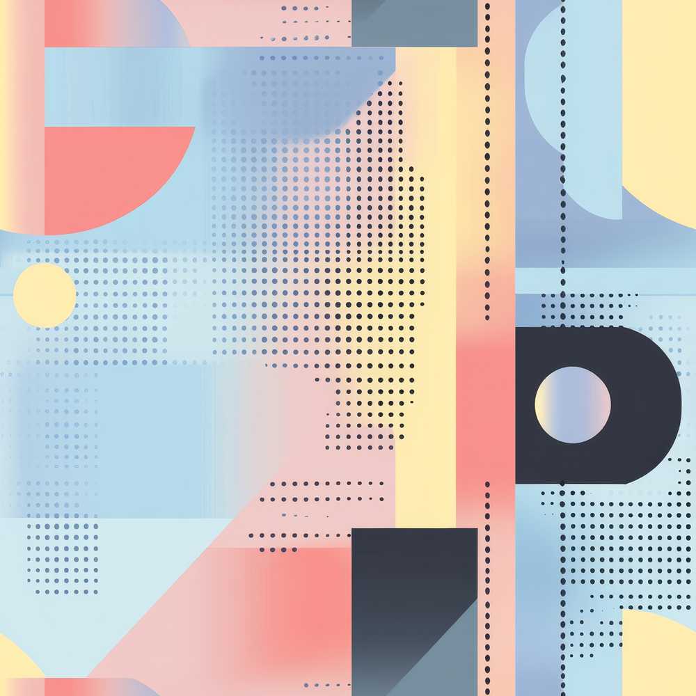 Abstract Soft Halftone Gradient Shapes Modern Pastel Art
