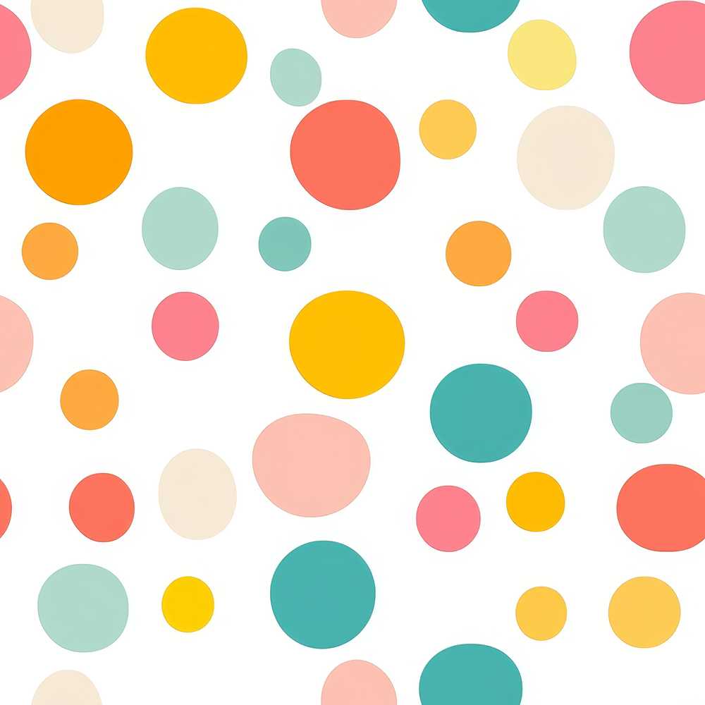 Abstract Colorful Polka Dot Minimal Pastel Shapes Art