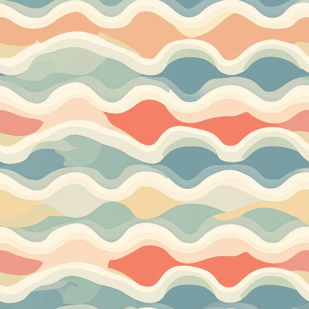 Abstract Layered Wavy Lines Soft Pastel Flowing Art