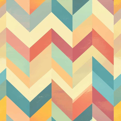 Abstract Bold Chevron Pattern Colorful Zigzag Art Texture