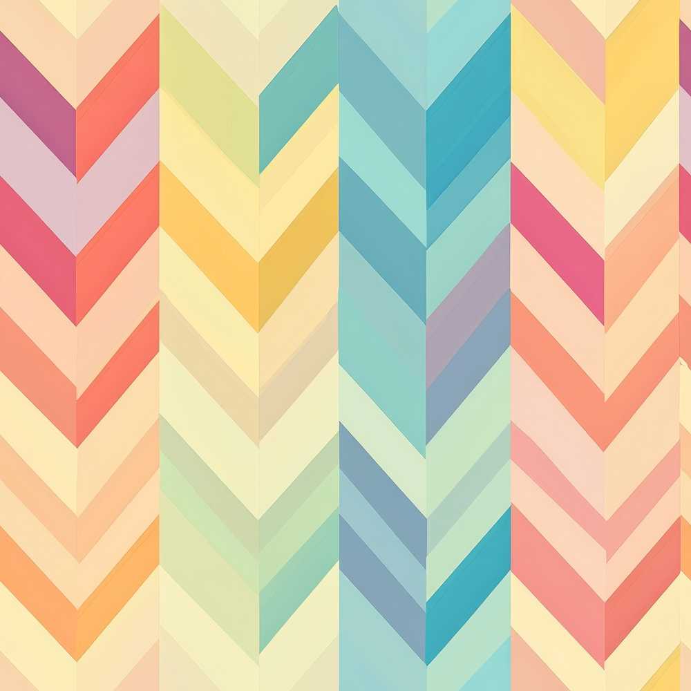 Abstract Multicolor Chevron Stripe Soft Pastel Zigzag Art
