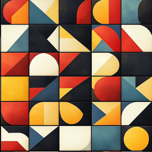 Abstract Bold Geometric Shapes Mid Century Modern Art