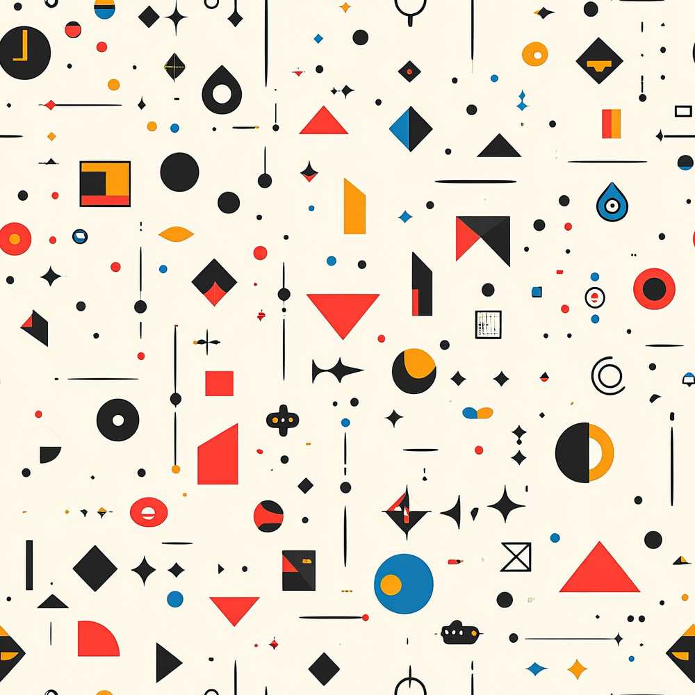 Abstract Minimal Scattered Geometric Shapes Modern Art Texture