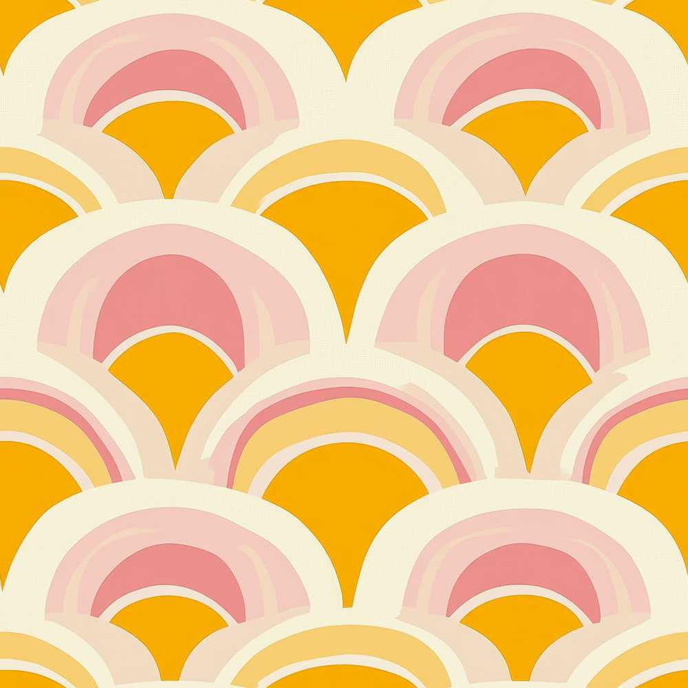Abstract Art Deco Fan Shape Soft Pastel Texture