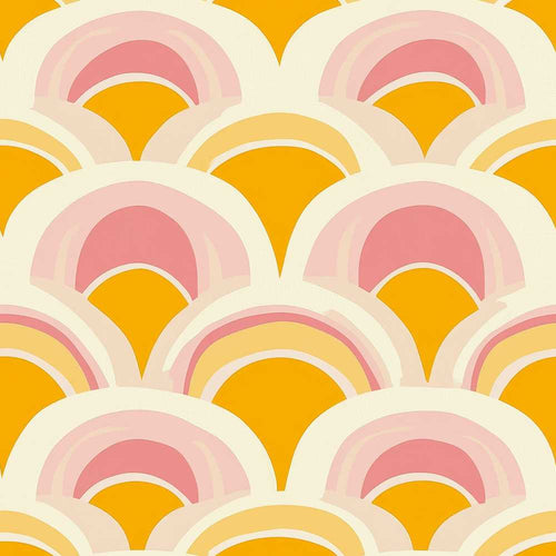 Abstract Art Deco Fan Shape Soft Pastel Texture