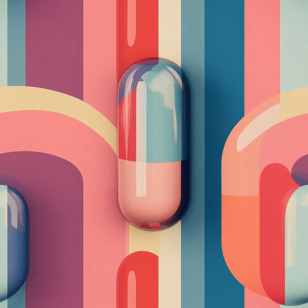 Abstract Soft Gradient Capsule Forms Modern Artistic Art