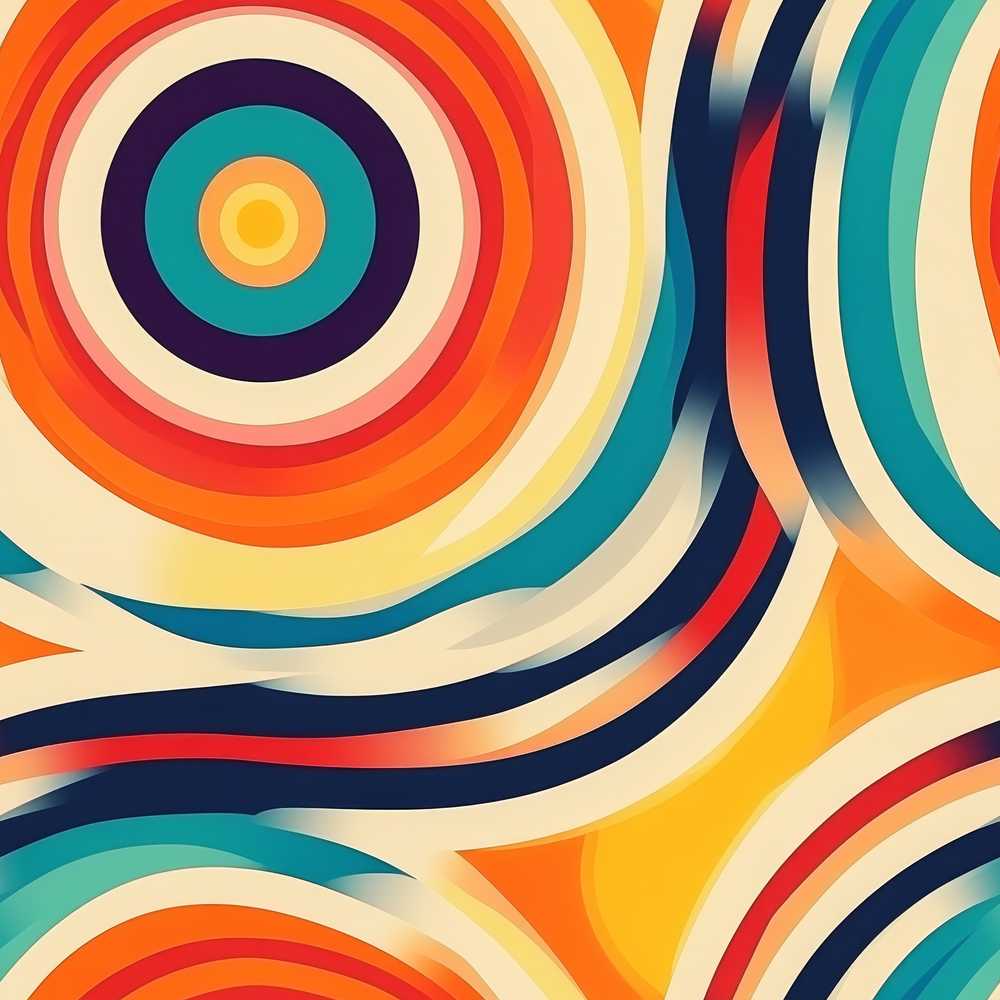 Abstract Wavy Layered Circular Lines Gradient Art Texture