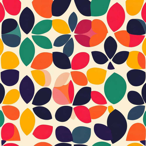 Abstract Leaf Petal Shapes Scandinavian Style Wildflower Pattern Botanical