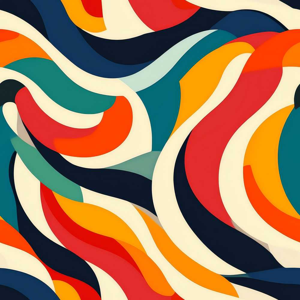 Abstract Flowing Waves Colorful Curves Art Texture Pattern