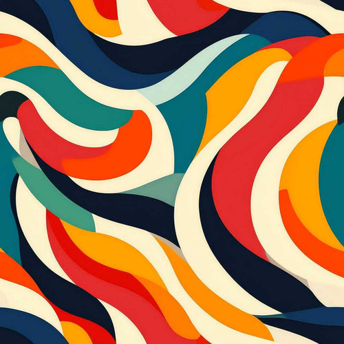 Abstract Flowing Waves Colorful Curves Art Texture Pattern