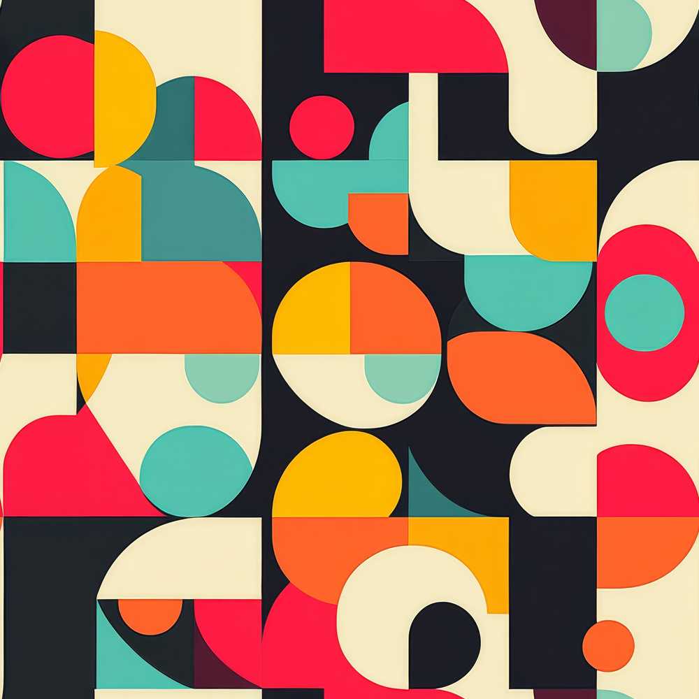Modern Geometric Circles and Shapes Bold Abstract Art
