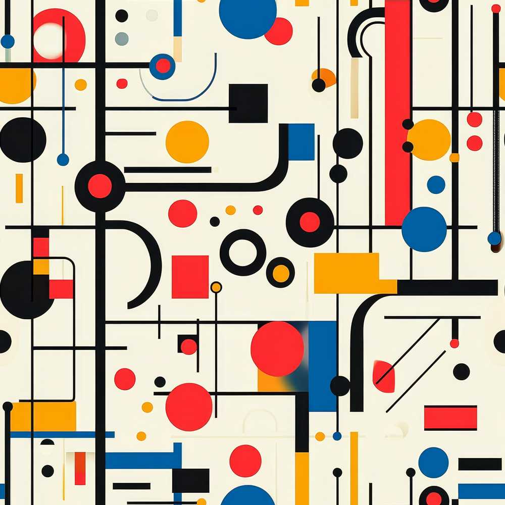 Abstract Bauhaus Lines Circles and Shapes Art Texture