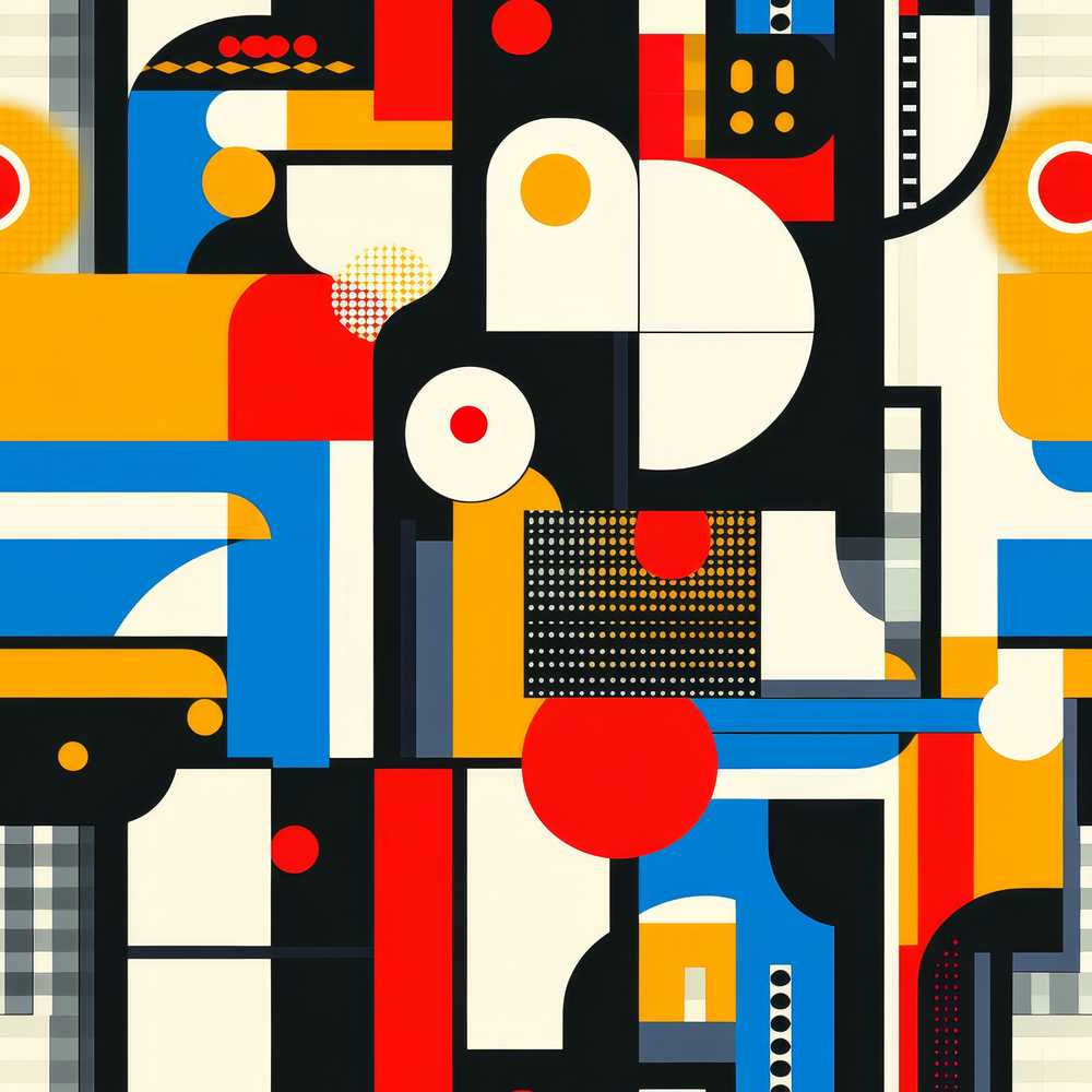 Bold Geometric Abstract Blocks and Circles Modern Art