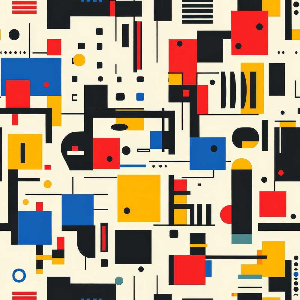 Minimal Abstract Grid Shapes Primary Colors Art Texture