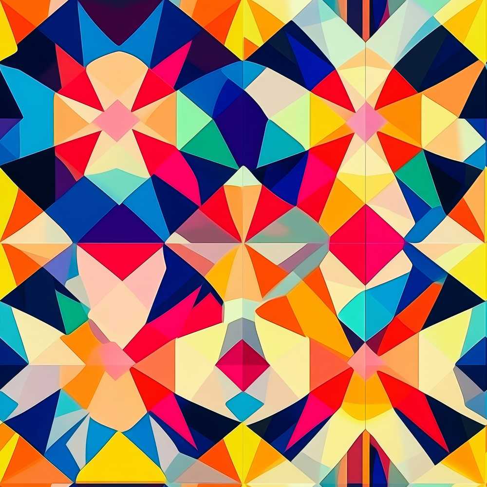 Geometric Star Pattern Bright Symmetry Kaleidoscope Repeat Decorative