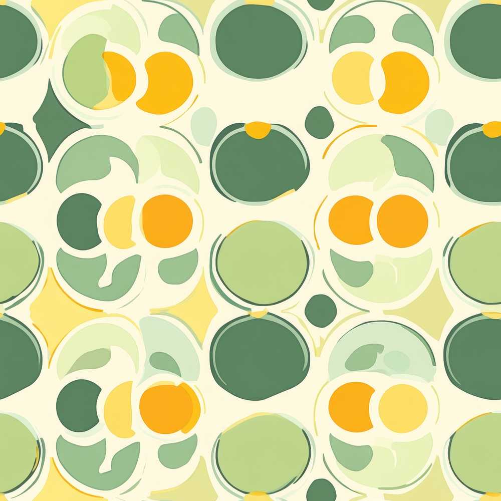 Soft Green Organic Shapes Abstract Botanical Wildflower Pattern