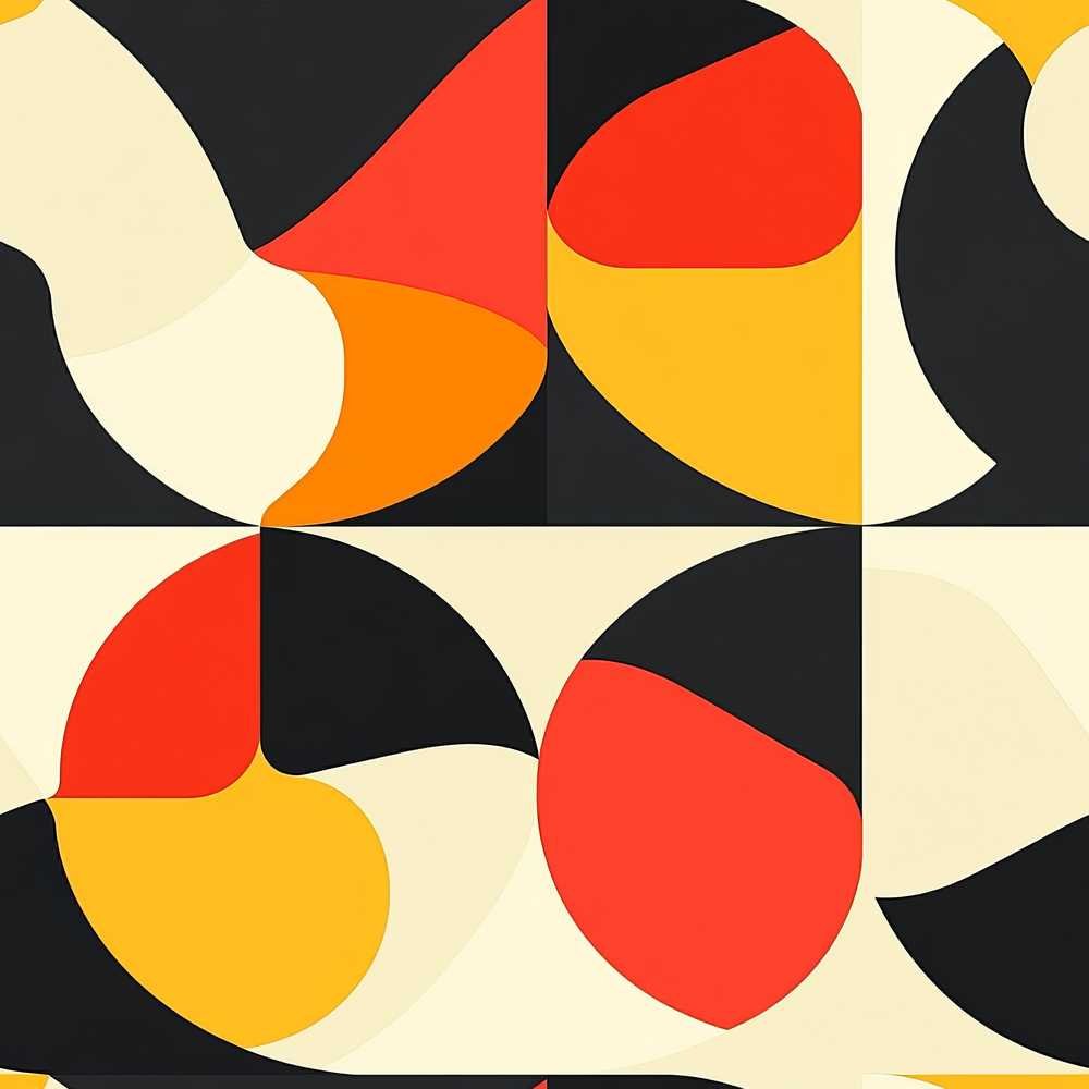 Modern Abstract Rounded Shapes Minimal Art Texture Pattern