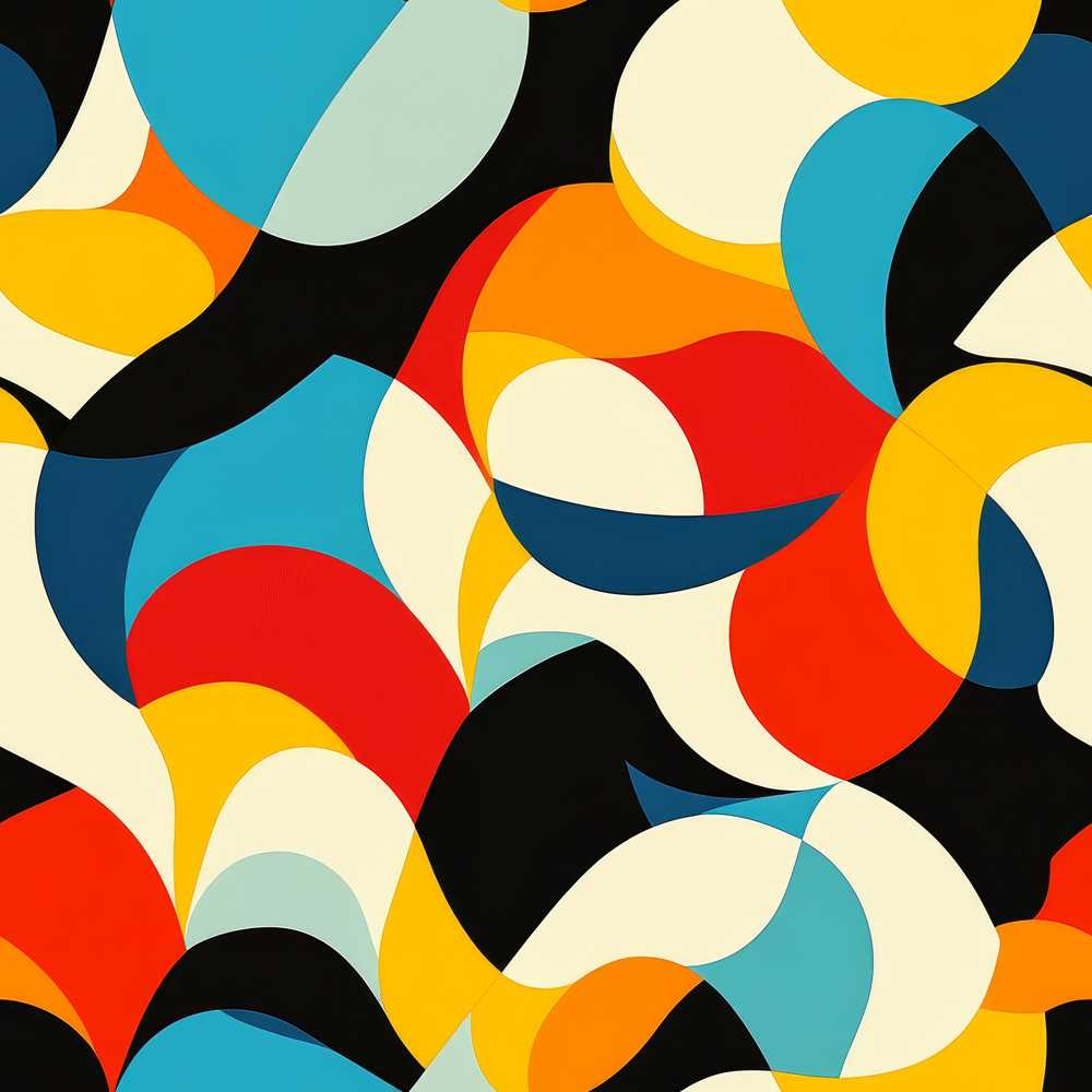 Bold Abstract Organic Shapes Colorful Modern Art Texture