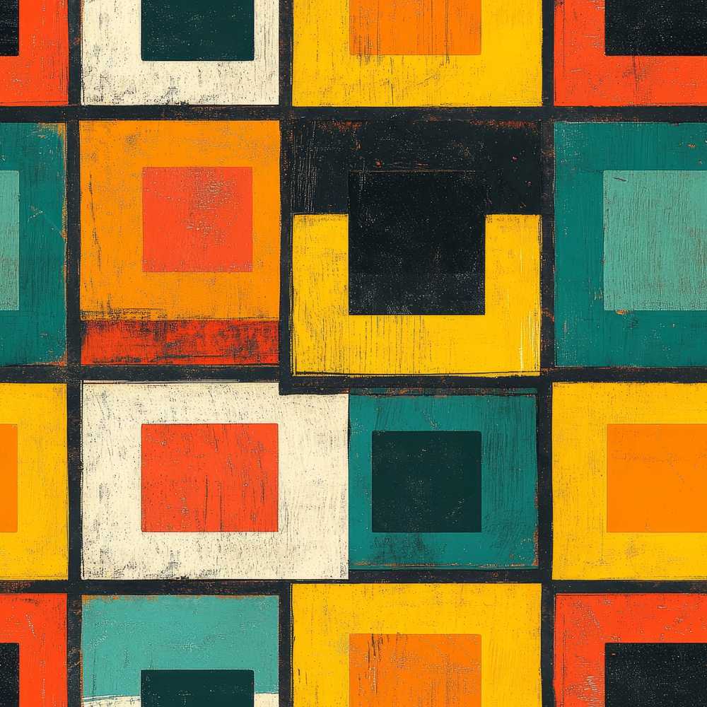 Vintage Abstract Block Texture Geometric Pattern Art Design