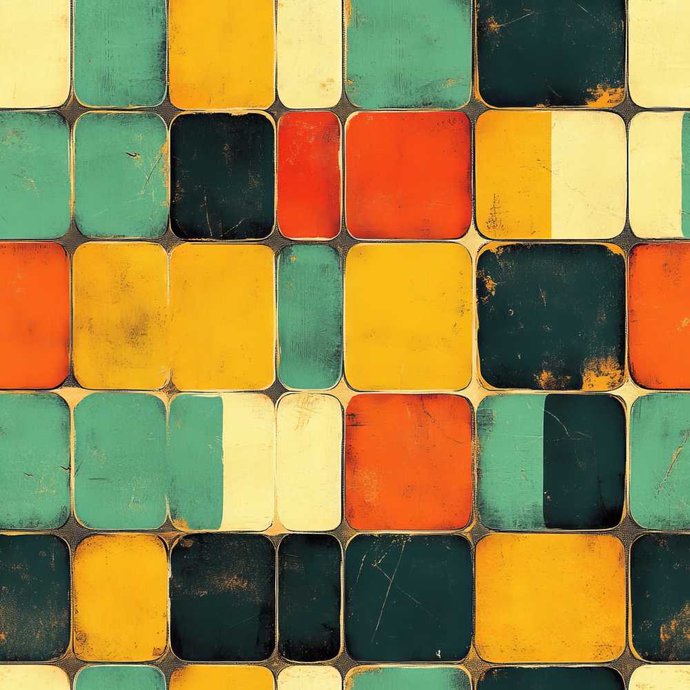 Rounded Square Color Grid Pattern Texture Art Design