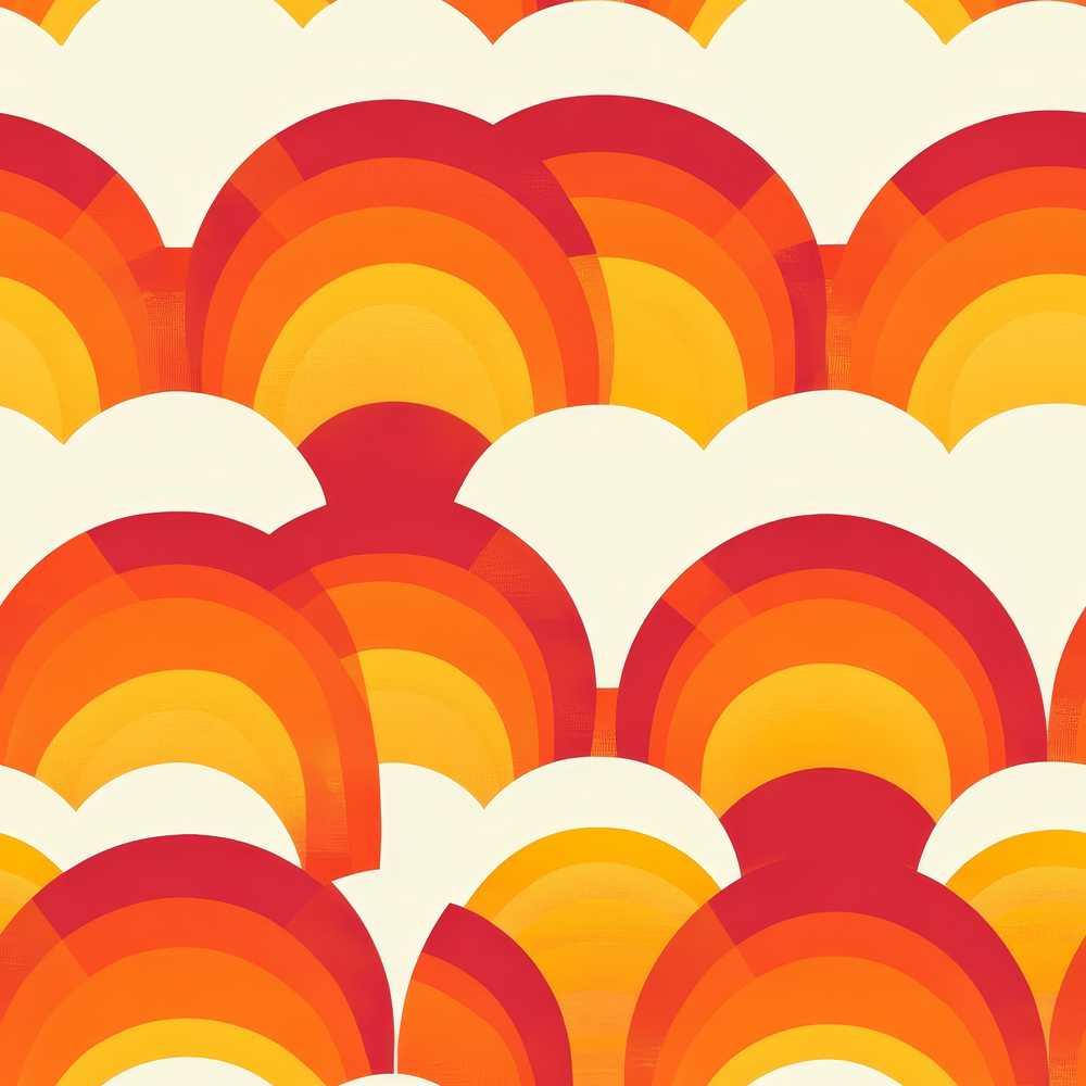 Rainbow Arch Layered Scallop Pattern Decorative Repeat Design