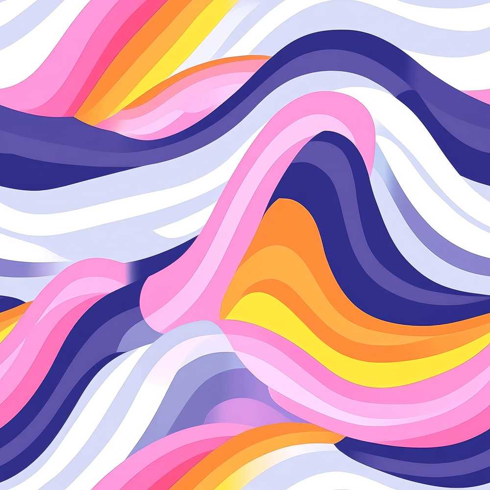 Colorful Pastel Wave Gradient Flow Pattern Decorative Repeat