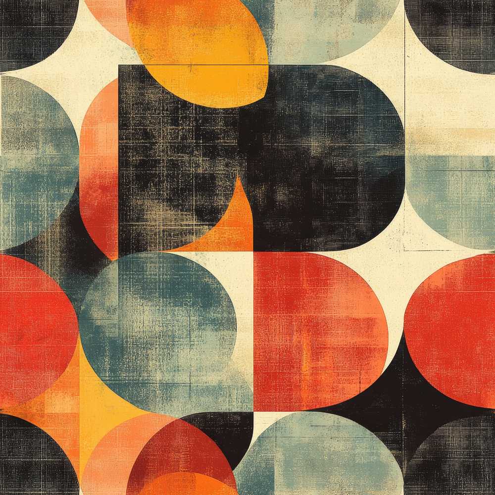Textured Abstract Rounded Shapes Pattern Art Texture Design