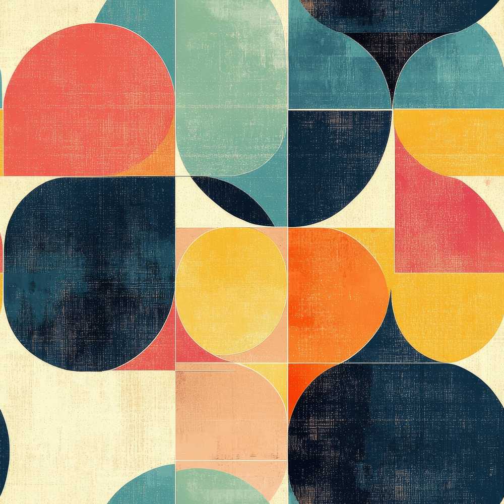 Modern Abstract Geometric Blocks Color Texture Pattern Art