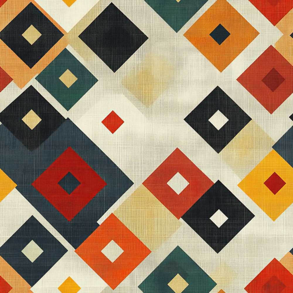 Mid Century Diamond Shapes Minimal Geometric Pattern Repeat